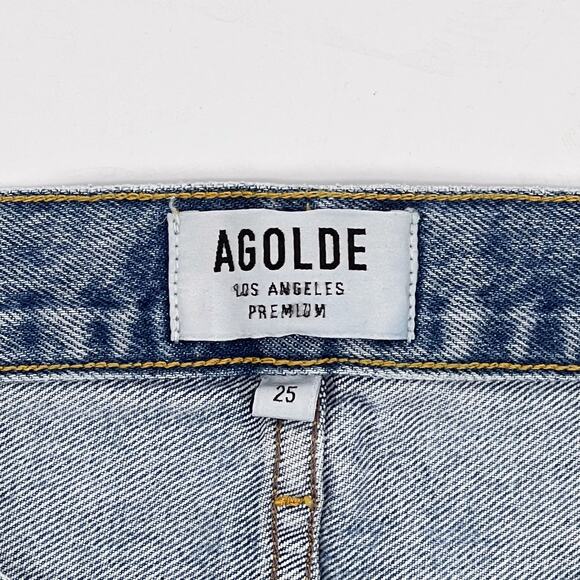 AGOLDE Parker Vintage Cut Off Denim Shorts Women’s Size 25 Swapmeet Distressed - Picture 3 of 5